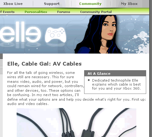 Xbox 360 cable-explaining woman LIE