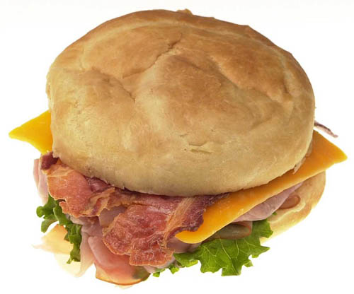 A nice photo of a bacon sandwich
